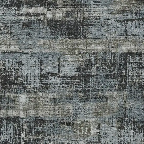 Charcoal And Gray Geometric Washable Indoor Outdoor Area Rug Photo 4