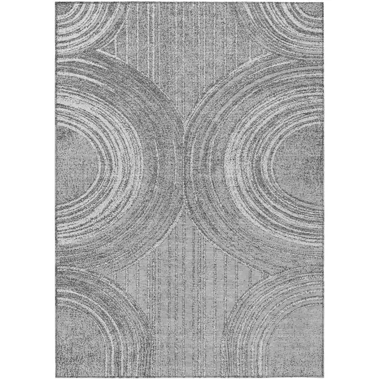 Charcoal And Gray Geometric Washable Indoor Outdoor Area Rug Photo 9