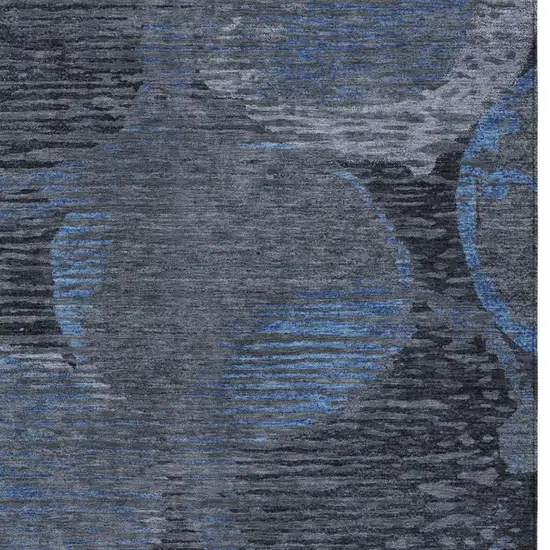 Charcoal And Gray Geometric Washable Indoor Outdoor Area Rug Photo 3