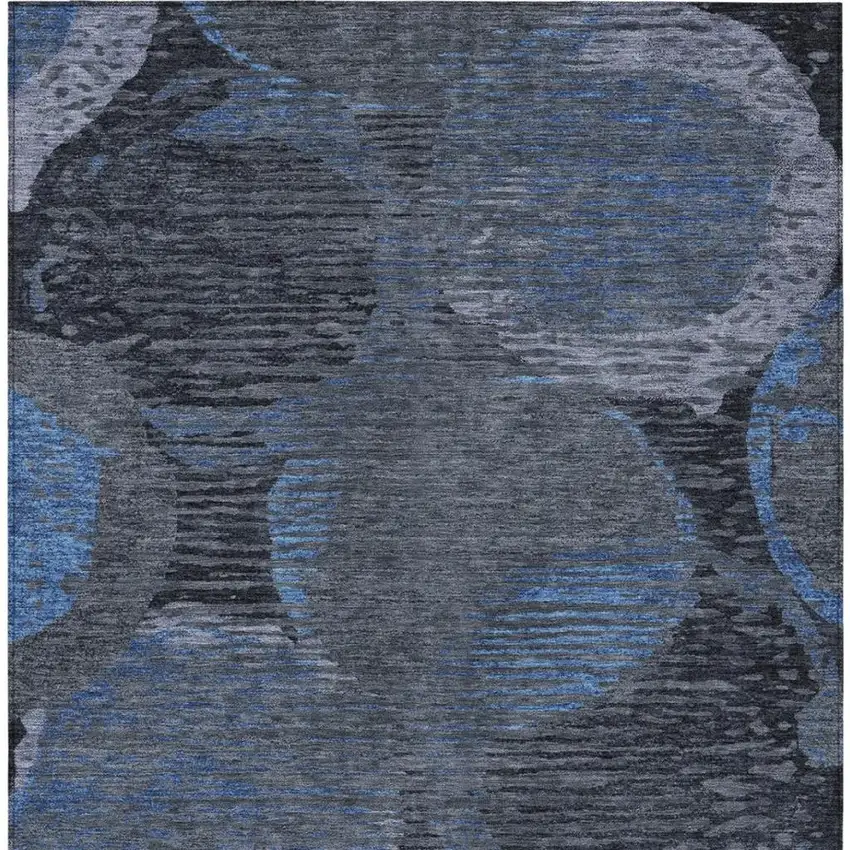 Charcoal And Gray Geometric Washable Indoor Outdoor Area Rug Photo 4