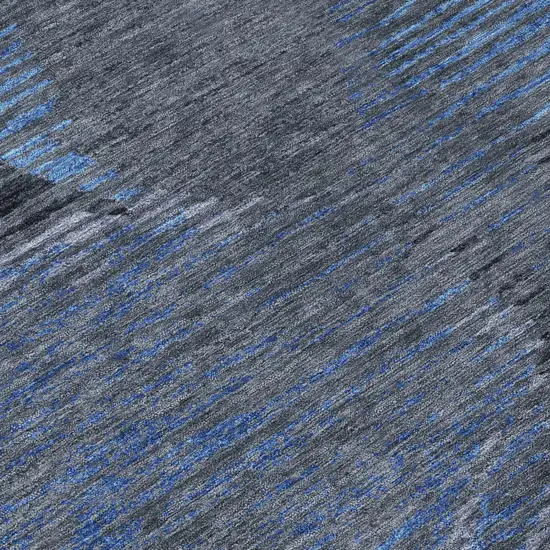 Charcoal And Gray Geometric Washable Indoor Outdoor Area Rug Photo 6