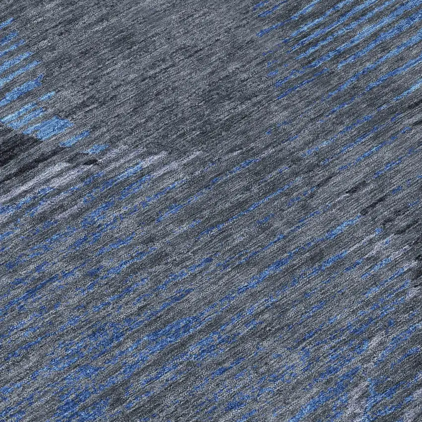 Charcoal And Gray Geometric Washable Indoor Outdoor Area Rug Photo 6