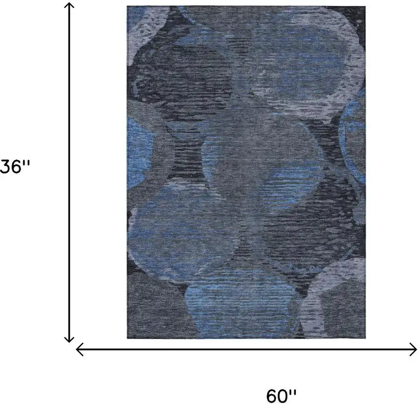 Charcoal And Gray Geometric Washable Indoor Outdoor Area Rug Photo 7