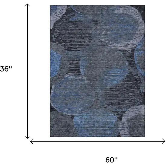 Charcoal And Gray Geometric Washable Indoor Outdoor Area Rug Photo 7