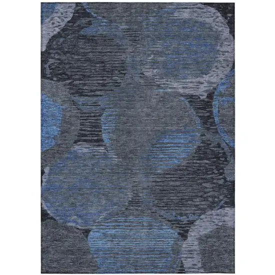 Charcoal And Gray Geometric Washable Indoor Outdoor Area Rug Photo 2