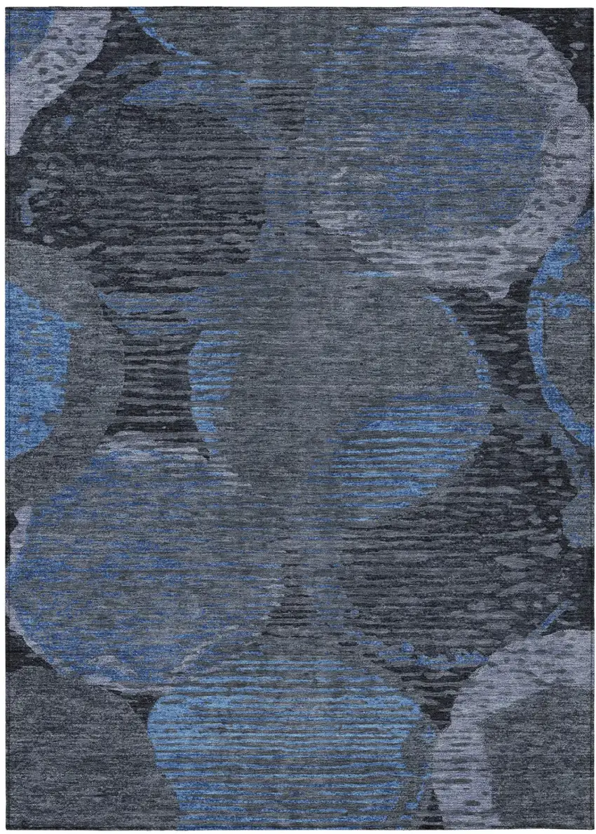 Charcoal And Gray Geometric Washable Indoor Outdoor Area Rug Photo 2