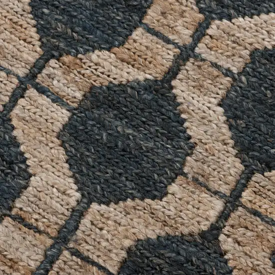 Charcoal And Gray Jute Trellis Hand Woven Area Rug Photo 5