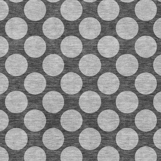 Charcoal And Gray Polka Dot Washable Area Rug With UV Protection Photo 2
