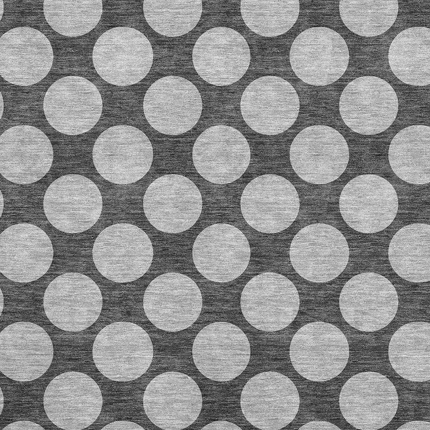 Charcoal And Gray Polka Dot Washable Area Rug With UV Protection Photo 2