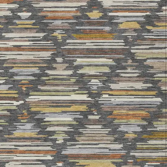 Charcoal And Gray Southwestern Washable Indoor Outdoor Area Rug Photo 2