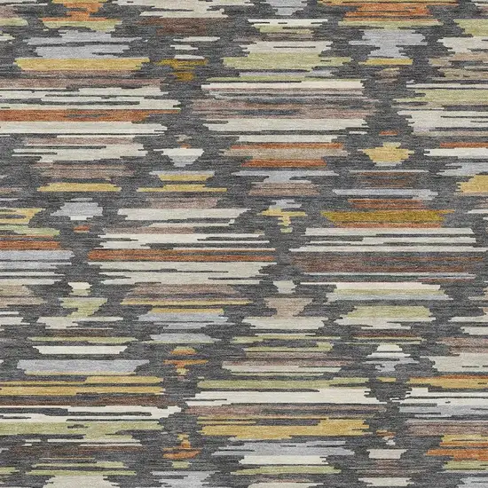 Charcoal And Gray Southwestern Washable Indoor Outdoor Area Rug Photo 2