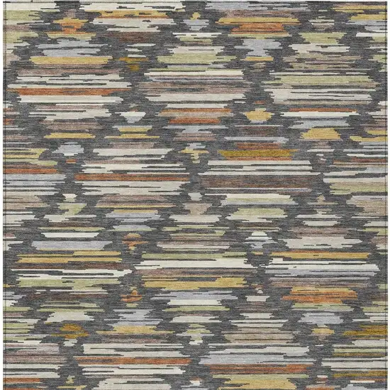 Charcoal And Gray Southwestern Washable Indoor Outdoor Area Rug Photo 3