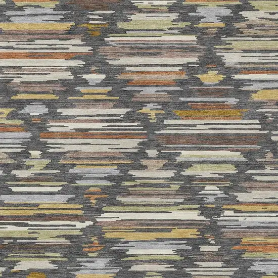 Charcoal And Gray Southwestern Washable Indoor Outdoor Area Rug Photo 2