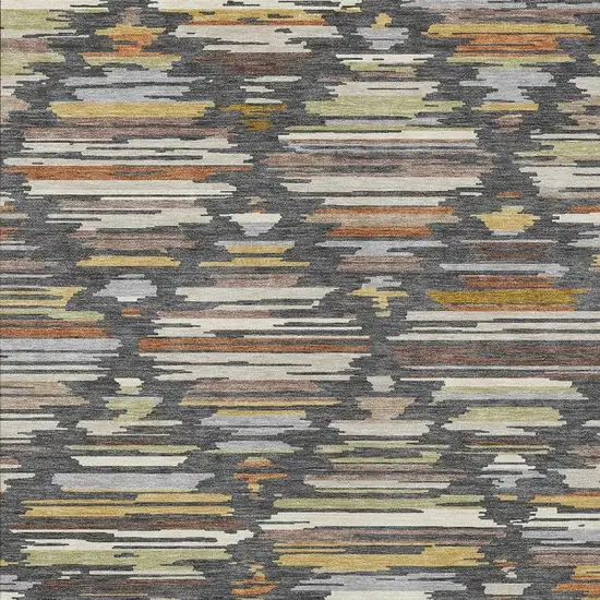 Charcoal And Gray Southwestern Washable Indoor Outdoor Area Rug Photo 2