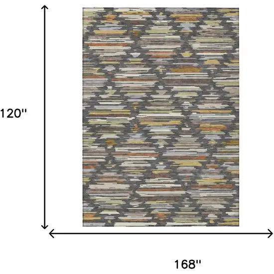 Charcoal And Gray Southwestern Washable Indoor Outdoor Area Rug Photo 6