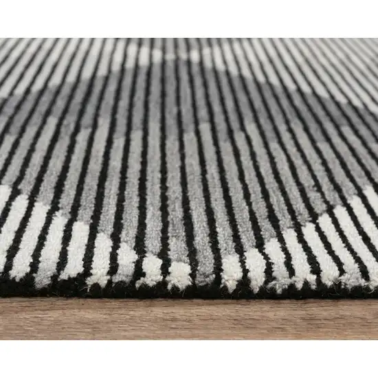 Charcoal And Gray Wool Geometric Hand Tufted Area Rug Photo 6