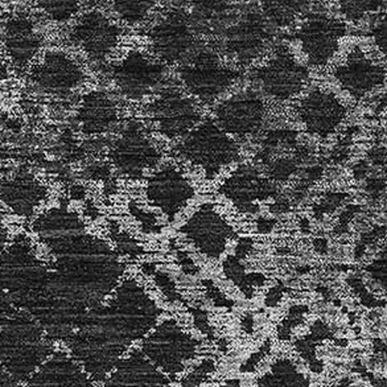 Charcoal And Ivory Abstract Geometric Washable Area Rug With UV Protection Photo 3