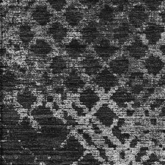 Charcoal And Ivory Abstract Geometric Washable Area Rug With UV Protection Photo 3