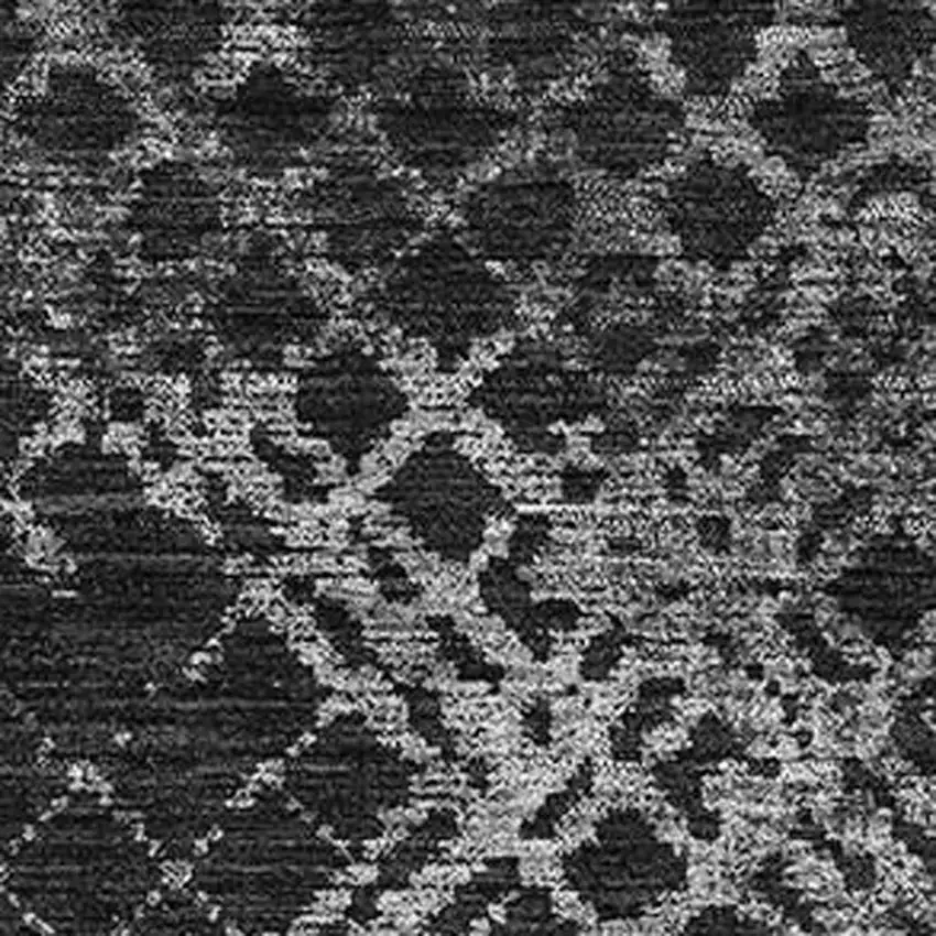 Charcoal And Ivory Abstract Geometric Washable Area Rug With UV Protection Photo 3