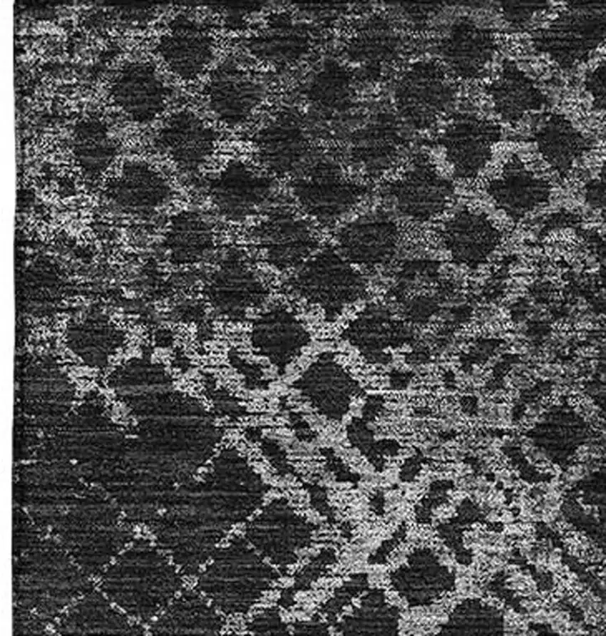 Charcoal And Ivory Abstract Geometric Washable Area Rug With UV Protection Photo 4