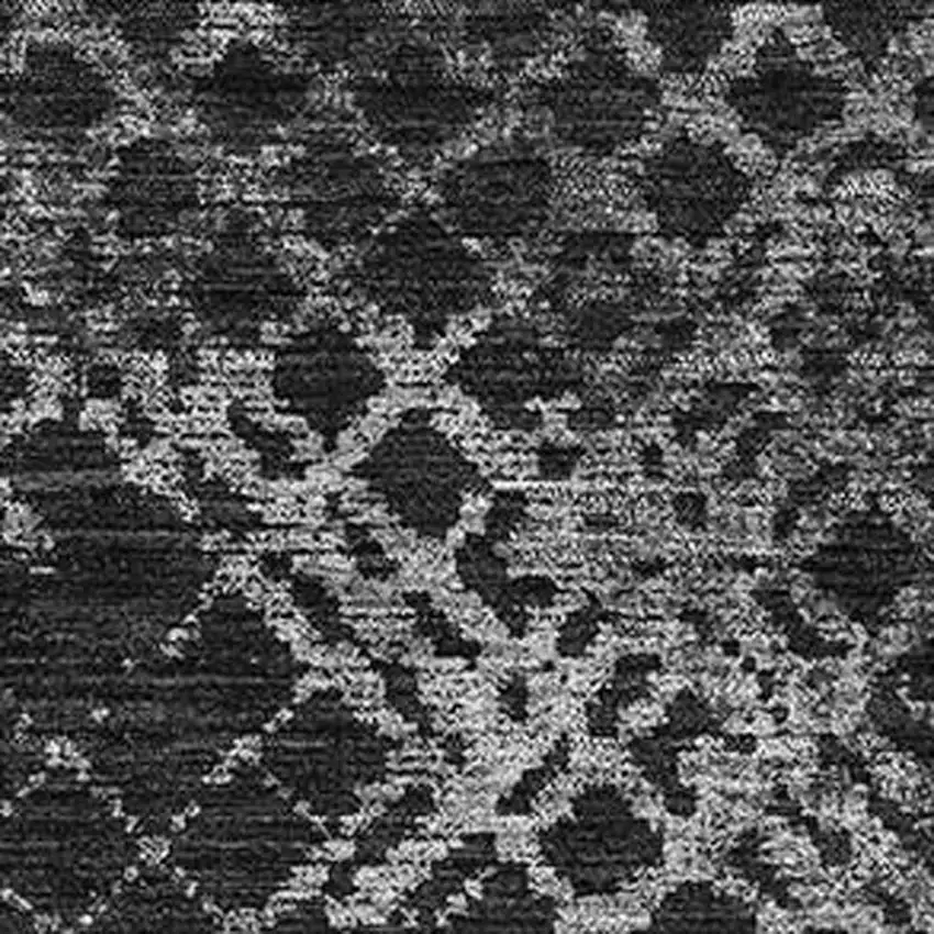 Charcoal And Ivory Abstract Geometric Washable Area Rug With UV Protection Photo 3