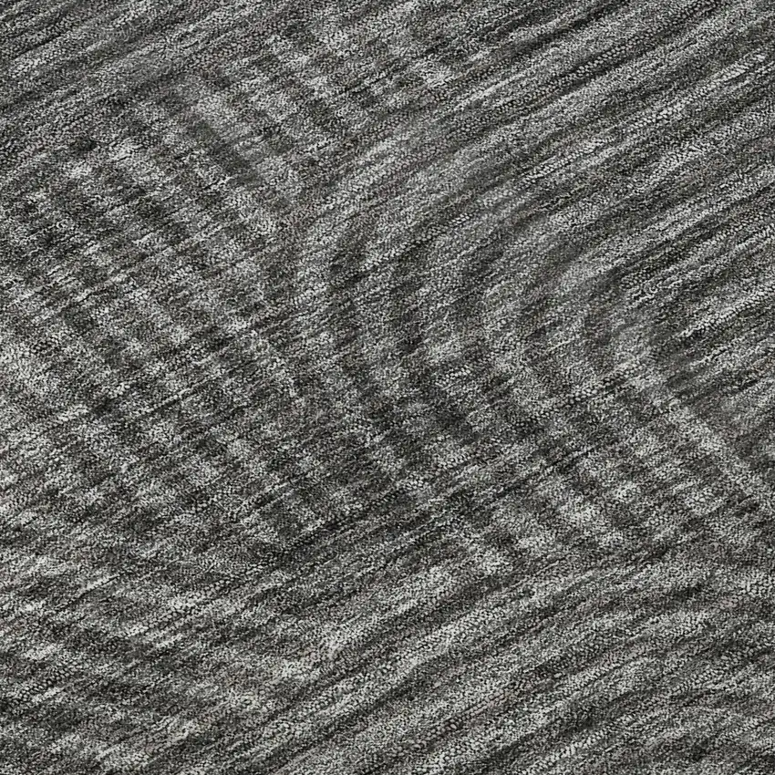 Charcoal And Ivory Abstract Geometric Washable Area Rug With UV Protection Photo 9