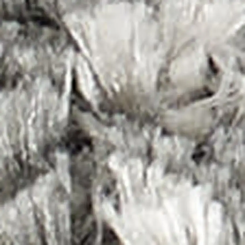 Charcoal And Ivory Abstract Shag Distressed Area Rug Photo 4