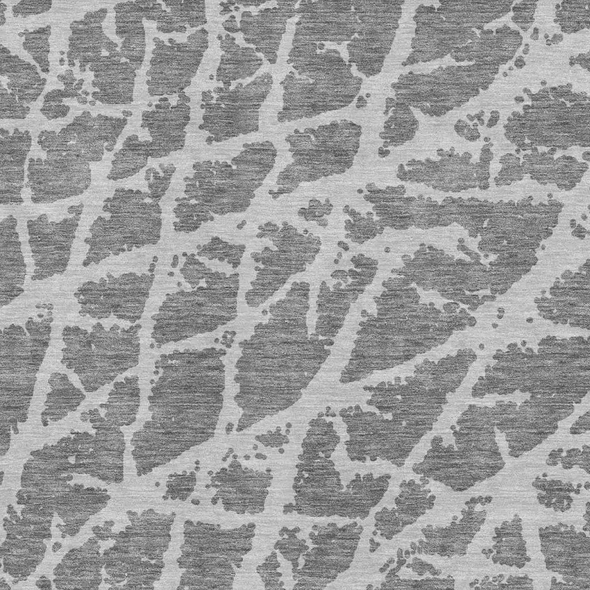 Charcoal And Ivory Abstract Washable Area Rug With UV Protection Photo 3