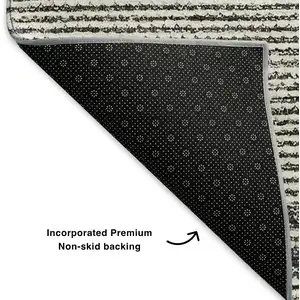 Photo of Charcoal And Ivory Abstract Washable Area Rug With UV Protection