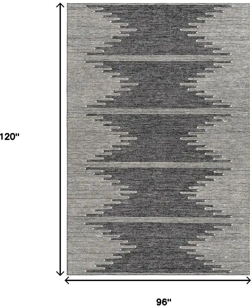Charcoal And Ivory Abstract Washable Area Rug With UV Protection Photo 3
