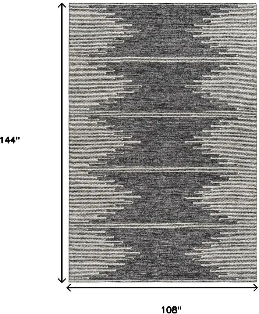 Charcoal And Ivory Abstract Washable Area Rug With UV Protection Photo 3