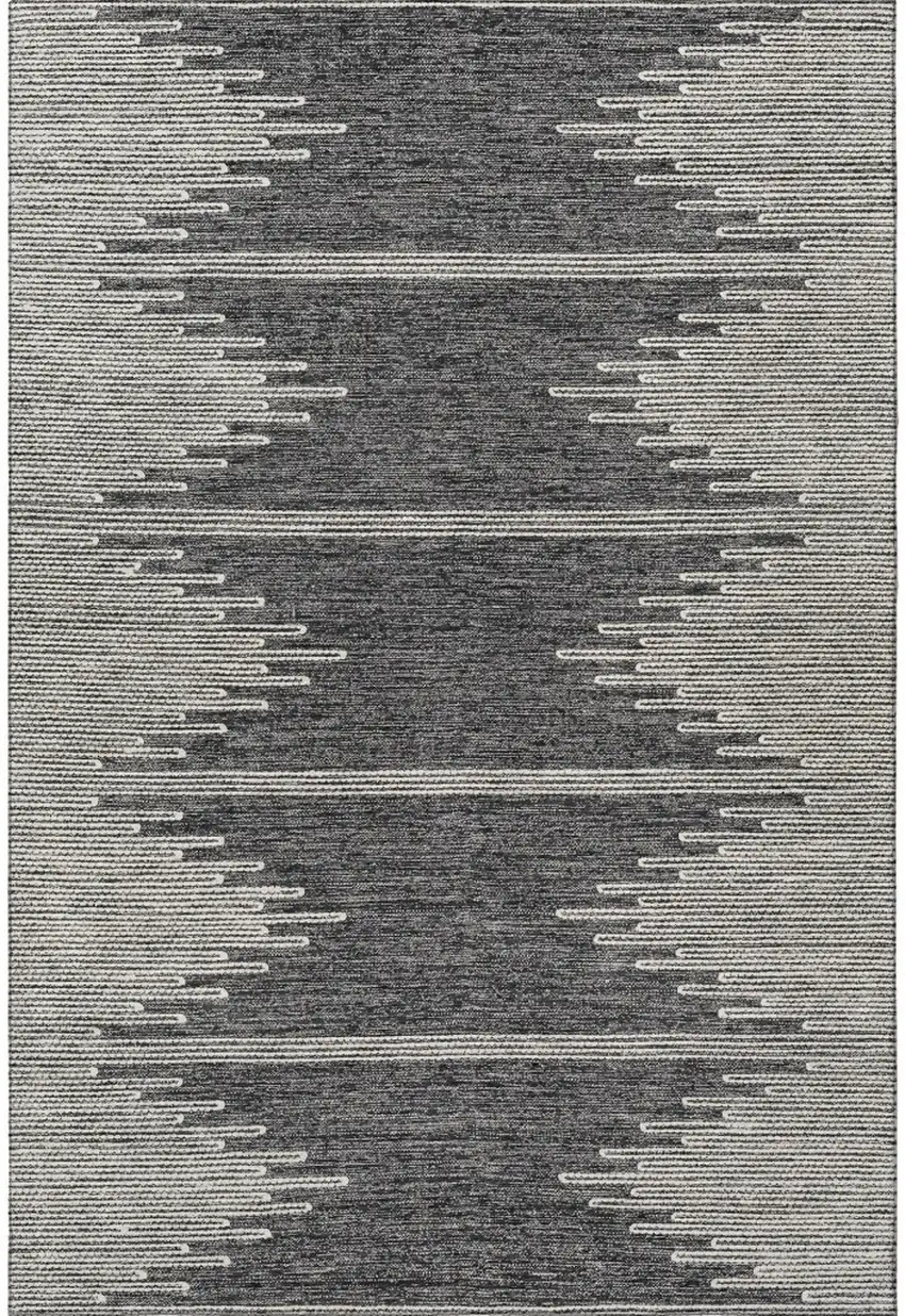 Charcoal And Ivory Abstract Washable Area Rug With UV Protection Photo 4