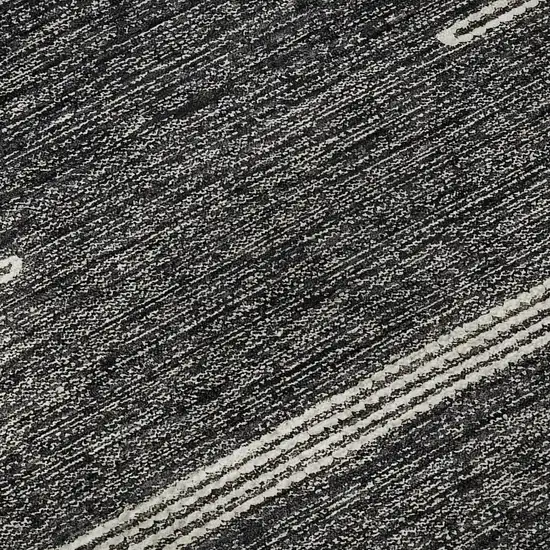 Charcoal And Ivory Abstract Washable Area Rug With UV Protection Photo 9