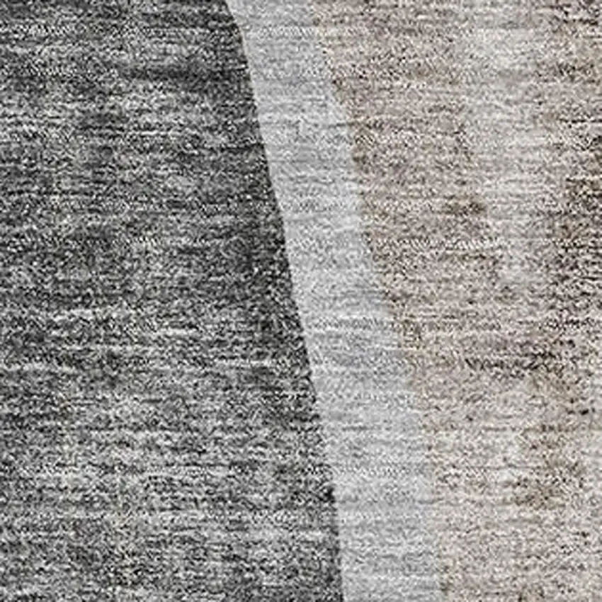 Charcoal And Ivory Abstract Washable Area Rug With UV Protection Photo 6