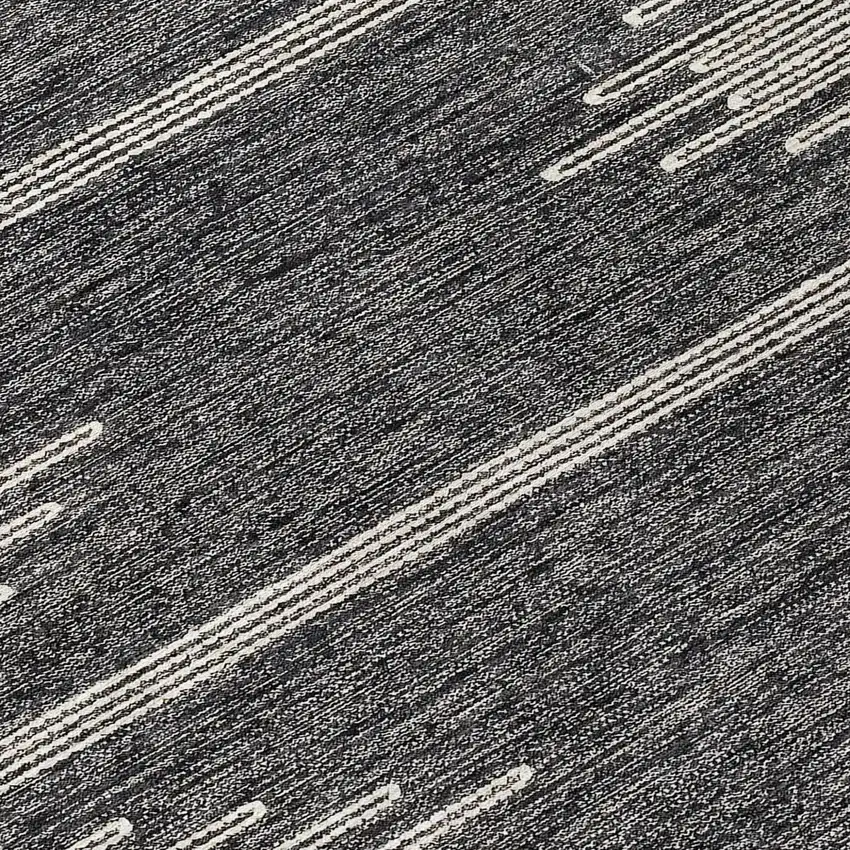 Charcoal And Ivory Abstract Washable Indoor Outdoor Area Rug Photo 6