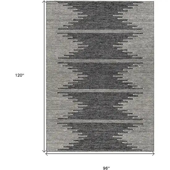 Charcoal And Ivory Abstract Washable Indoor Outdoor Area Rug Photo 3