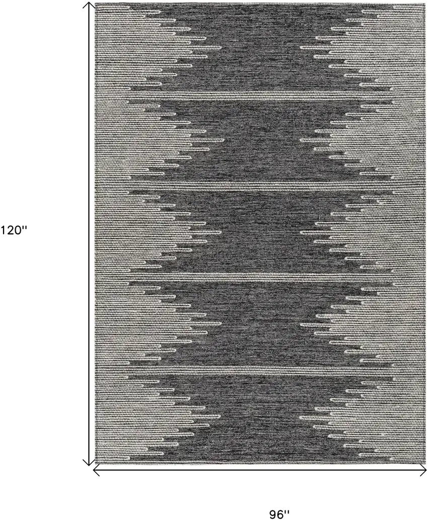 Charcoal And Ivory Abstract Washable Indoor Outdoor Area Rug Photo 3