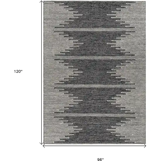 Charcoal And Ivory Abstract Washable Indoor Outdoor Area Rug Photo 3