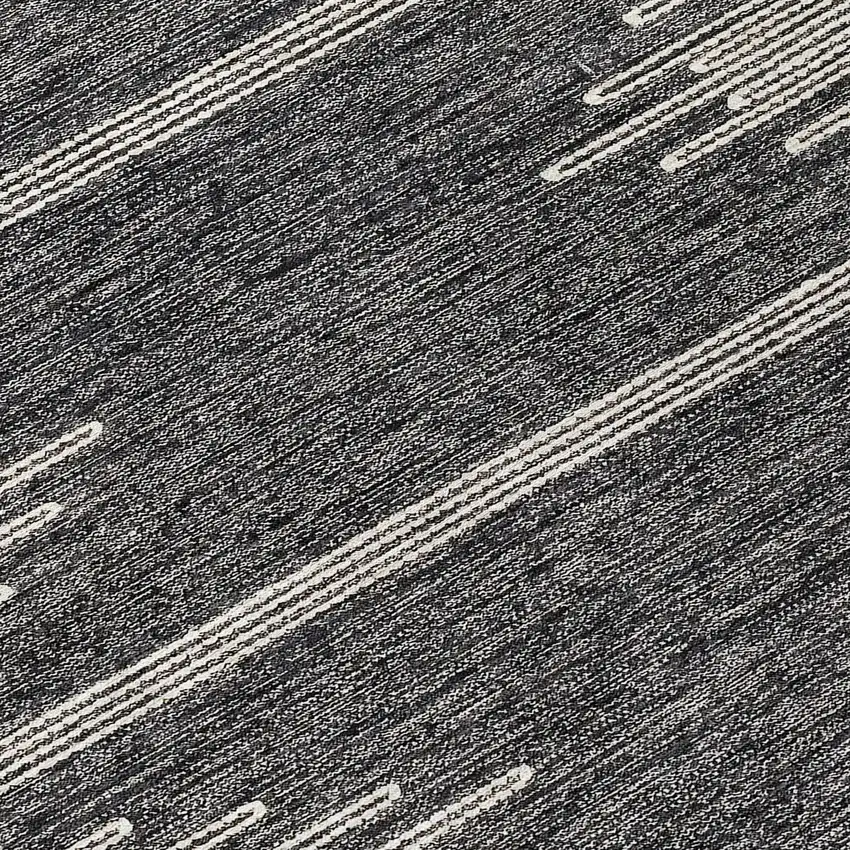 Charcoal And Ivory Abstract Washable Indoor Outdoor Area Rug Photo 6