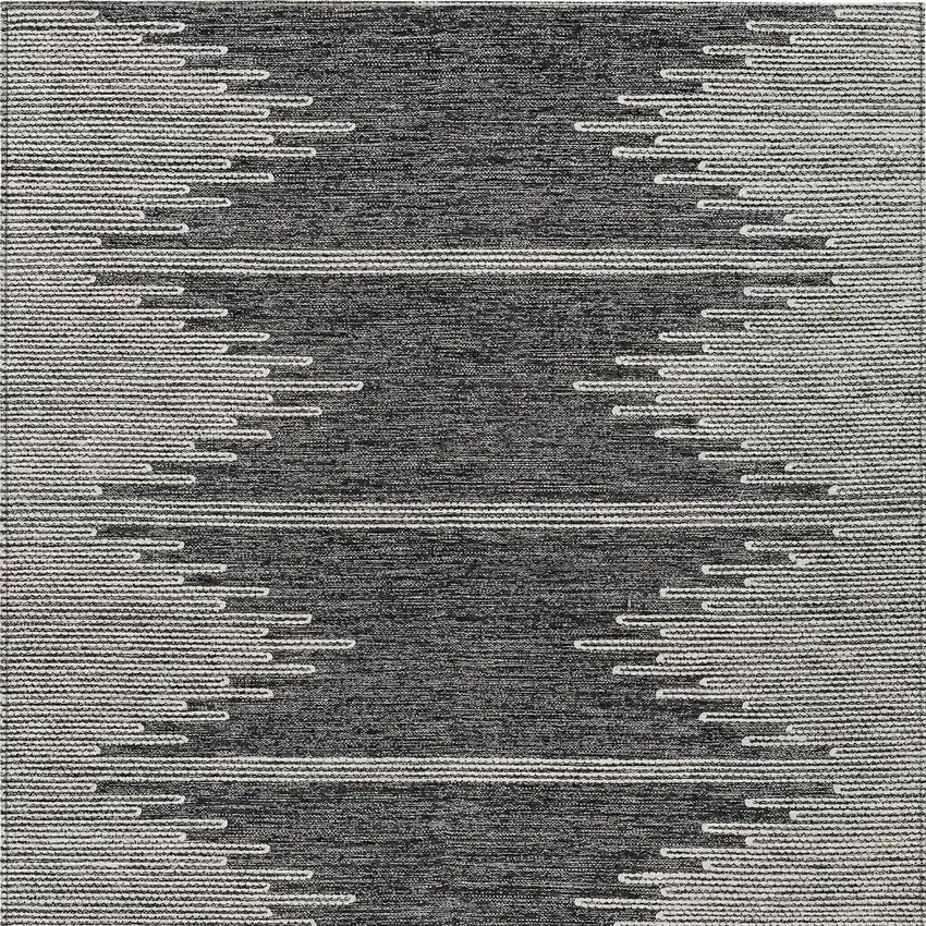 Charcoal And Ivory Abstract Washable Indoor Outdoor Area Rug Photo 7