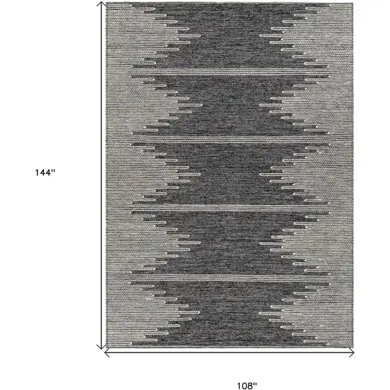 Charcoal And Ivory Abstract Washable Indoor Outdoor Area Rug Photo 3