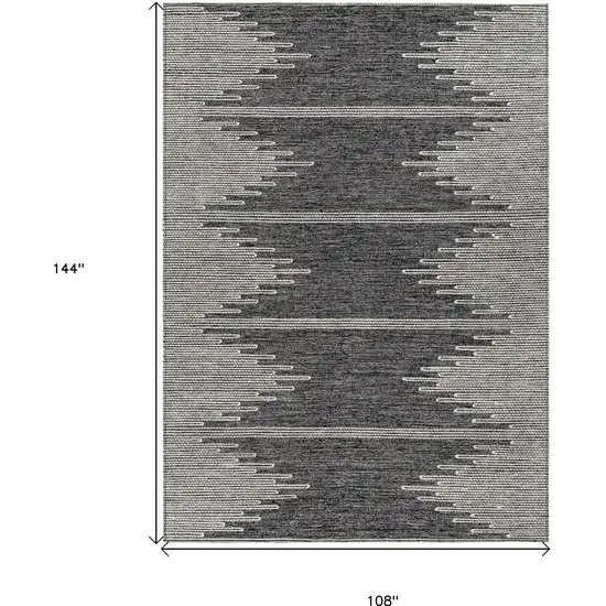 Charcoal And Ivory Abstract Washable Indoor Outdoor Area Rug Photo 3