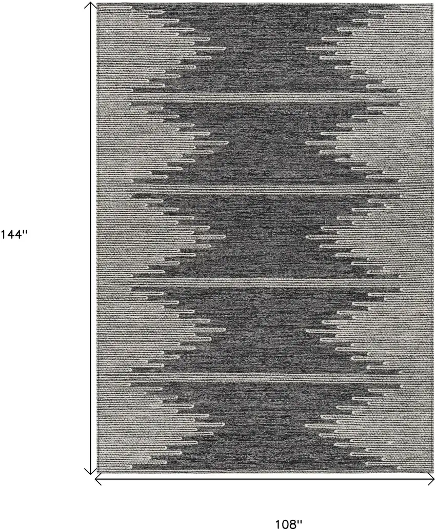 Charcoal And Ivory Abstract Washable Indoor Outdoor Area Rug Photo 3