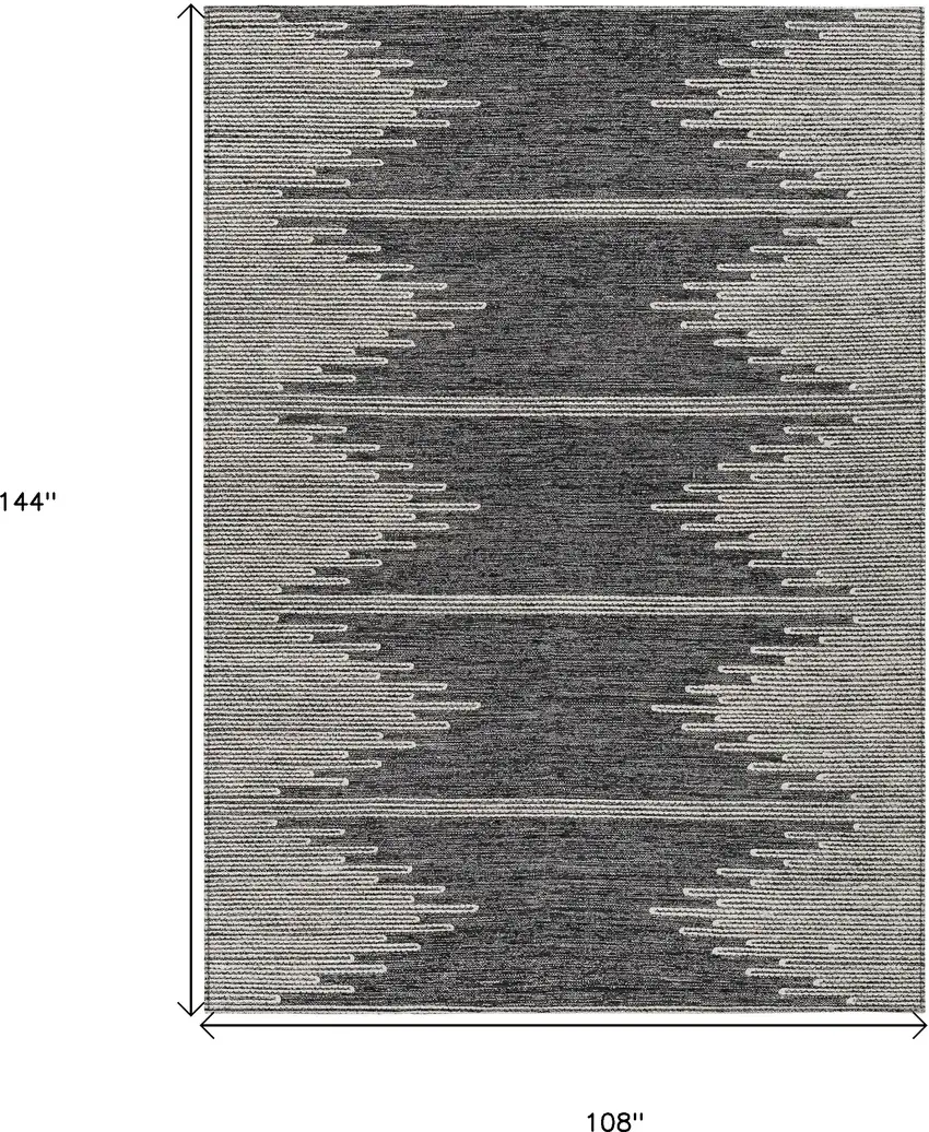 Charcoal And Ivory Abstract Washable Indoor Outdoor Area Rug Photo 3