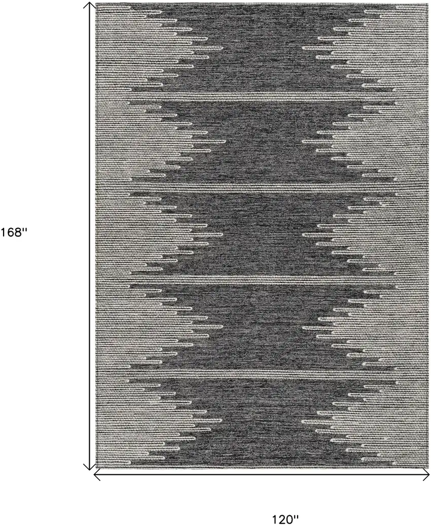Charcoal And Ivory Abstract Washable Indoor Outdoor Area Rug Photo 3