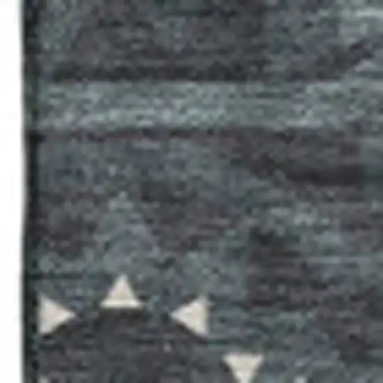 Charcoal And Ivory Geometric Washable Area Rug With UV Protection Photo 2