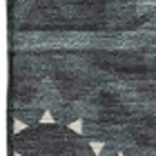 Charcoal And Ivory Geometric Washable Area Rug With UV Protection Photo 2