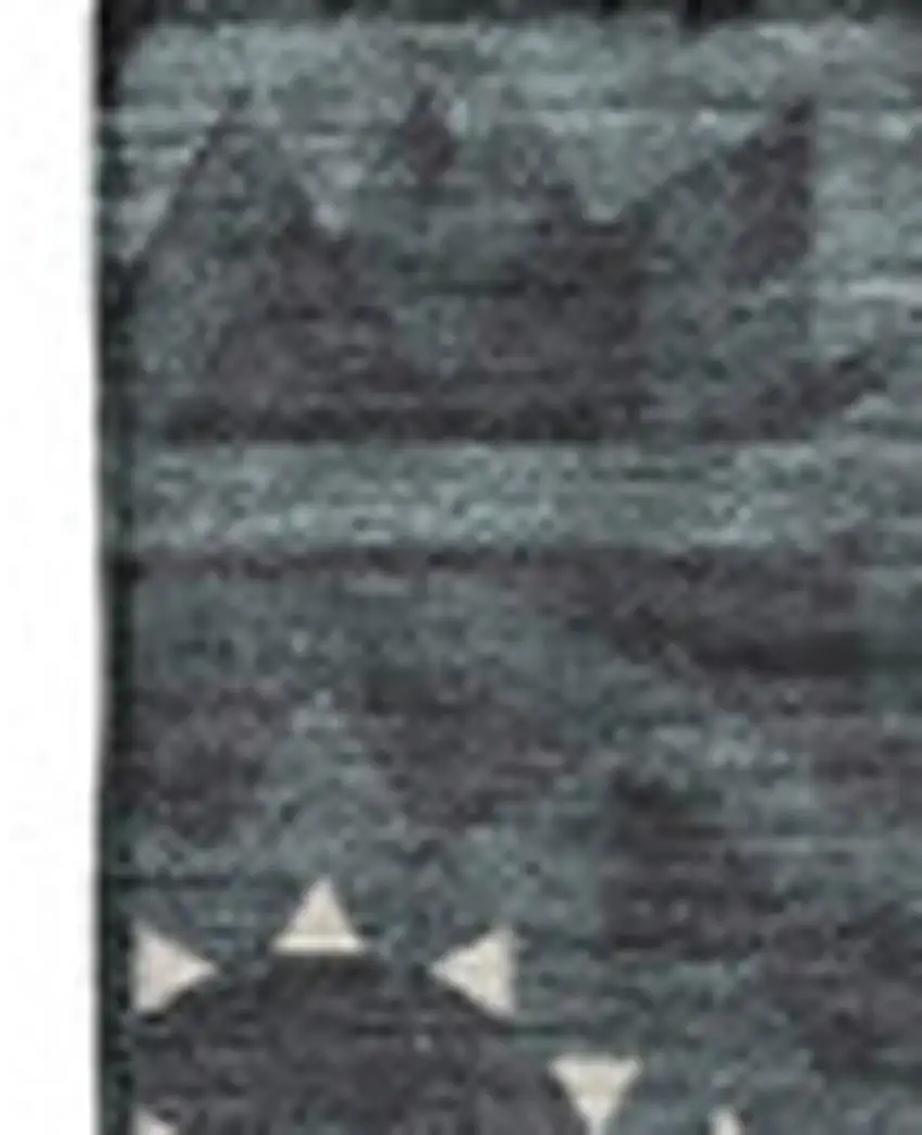 Charcoal And Ivory Geometric Washable Area Rug With UV Protection Photo 3