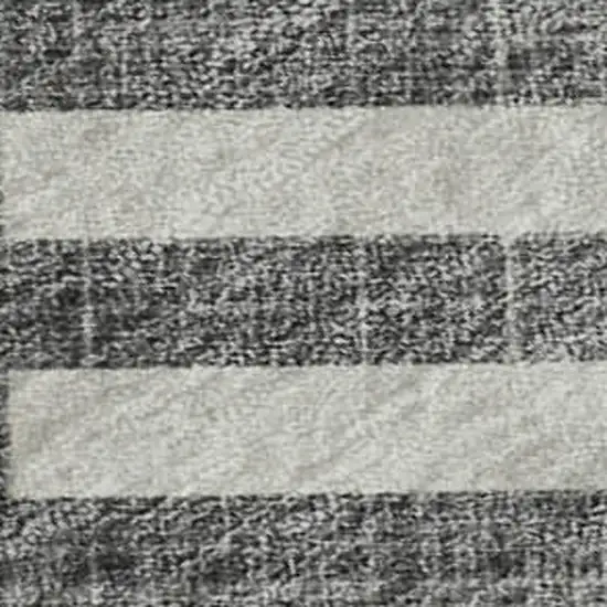 Charcoal And Ivory Geometric Washable Area Rug With UV Protection Photo 5