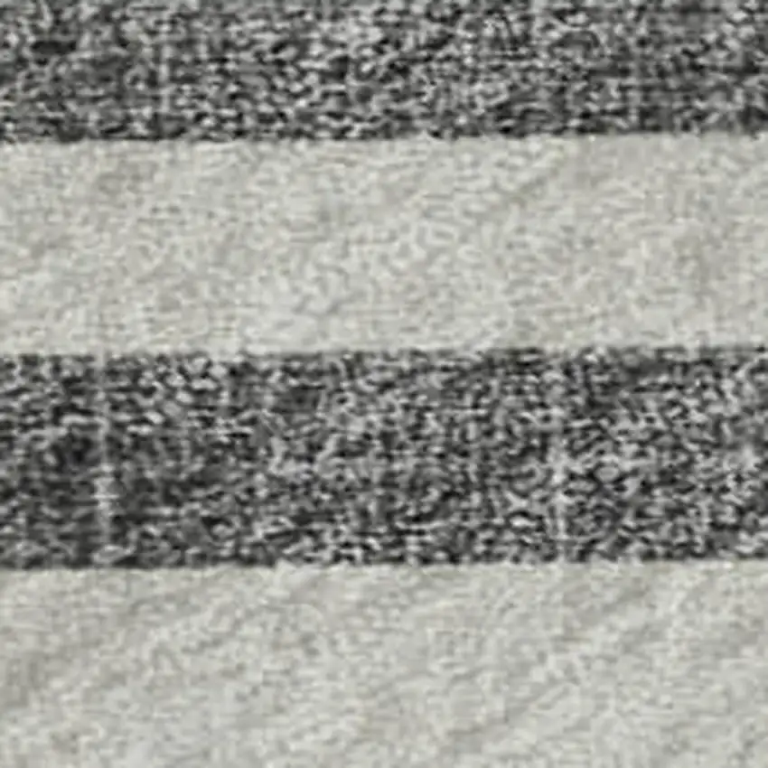 Charcoal And Ivory Geometric Washable Area Rug With UV Protection Photo 5